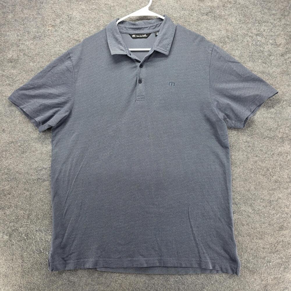 TravisMathew Polo Shirt Mens XL Gray Pima Cotton Blend Golf Performance Stretch